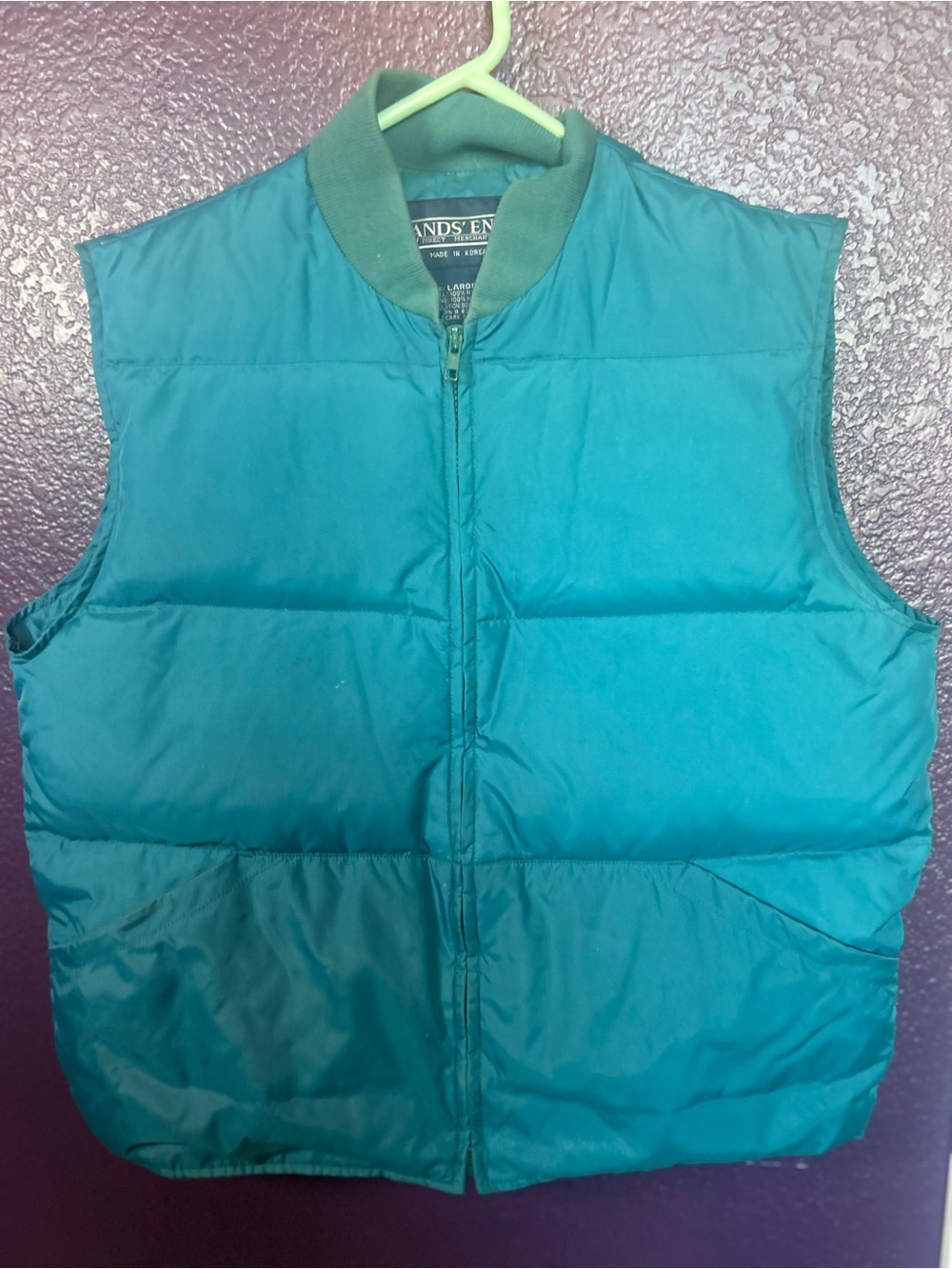 VTG Lands' End Quilted Down Puffer Vest 80s 90s Gorpcore Size L
